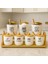Ahşap Kapaklı 7' Li Seramik Baharat Takımı Kaşıklı Standlı Şık Tasarım 2