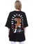 Kadın Siyah Nevertheless Kaplan Baskılı Oversize T-Shirt 1
