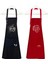 2'li Mutfak Önlüğü Seti, Siyah-Kırmızı, Leke Tutmaz, Su Itici, Baskılı, Hediye 1