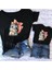 Siyah Fiyonklu Sevimli Kedicik T-Shirt 2