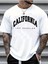 Unisex Büyük Beden California Basklı Oversize T-Shirt 1