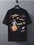 Unisex The Galaxy Gezegen Baskılı Oversize Bisiklet Yaka Tshirt 2