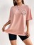 Büyük Beden Kadın Moon And Sun 'güneş ve Ay' Baskılı %100 Pamuk Bisiklet Yaka Oversize T-Shirt 3
