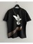 Güvercin Baskılı Oversize Bisiklet Yaka Pamuklu T-Shirt 1