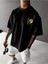 Unisex Gezegen Çiçek Baskılı Oversize %100 Pamuk T-Shirt 2