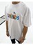 The Smurfs Baskılı Oversize Unisex Pamuk T-Shirt 3