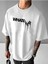 Unisex Beyaz Whatever Baskılı Oversize %100 Pamuk T-Shirt 1