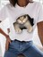 Büyük Beden 3D Kedi T Gömlek Kedi Grafik 3D Desen Yuvarlak Yaka T-Shirt 1