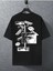Japon Kamera Göz Detay Baskılı Oversize Bisiklet Yaka Yazlık Pamuk T-Shirt 2