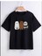 Kanka Ayıcık Baskılı Oversize Pamuklu Çocuk T-Shirtü 1
