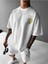Unisex Gezegen Çiçek Baskılı Oversize %100 Pamuk T-Shirt 2
