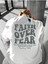 Unisex Faith Over Fear Baskılı Oversize %100 Pamuk T-Shirt 1