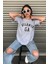 Kadın Gri Atlanta Baskılı Oversize T-Shirt 1