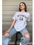 Kadın Gri Atlanta Baskılı Oversize T-Shirt 4