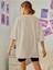 Büyük Beden El Çiçek Buketi Baskılı Oversize Bisiklet Yaka T-Shirt 2