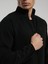 Ever Relaxed Regular Siyah Yüksek Yaka Erkek Full Zip Sweatshirt 4