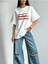 Unisex Bonjour Madame Baskılı Oversize %100 Pamuk T-Shirt 1