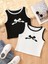 Çocuk Kurdele Baskılı Askılı Crop T-Shirt 2'li Set 1
