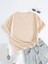 Büyük Beden Bej Brooklyn New York Kırmızı Baskılı Oversize Unisex Pamuklu T-Shirt 2