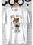 Unisex Beyaz Galaxy Bear Oversize Tshirt 1
