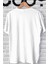 Unisex Beyaz Galaxy Bear Oversize Tshirt 2