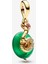 Yılan Figürlü Yeşil Murano Camı Sallantılı Charm 14 Ayar Altın Kaplama 1