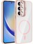 Samsung Galaxy A06 Kılıf Kamera Korumalı Magsafe Şeffaf Renkli Kenar Standlı + Lens Koruyucu 1