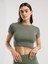 Ever Relaxed Rib Haki Kadın Crop Tişört 1