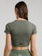 Ever Relaxed Rib Haki Kadın Crop Tişört 4