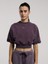 Bronx 1910 Oversize Mor Crop Kadın Kısa Kollu Sweatshirt 1