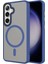 Galaxy S24 Kılıf Sert Pc Arka Yüzey Wireless Şarj Özellikli Mtsc Flet Magsafe Kapak-Lacivert 1