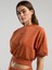 Bronx 1910 Oversize Turuncu Crop Kadın Kısa Kollu Sweatshirt 3