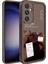 Galaxy S24 Kılıf Kamera Korumalı Baskılı Arka Yüzey Arth Klas Kapak-Koyu Kahve 4