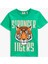 Yeşil Stronger Tiger Baskılı Oversize Çocuk T-Shirt 3