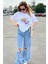 Renkli Self Love Baskılı Oversize Bisiklet Yaka T-Shirt 3