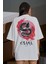 Beyaz 'osaka Dragon Japonca' Baskılı Oversize Kadın T-Shirt 1