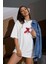 Beyaz 'osaka Dragon Japonca' Baskılı Oversize Kadın T-Shirt 2