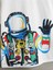 Hello Astronot Baskılı Oversize Bisiklet Yaka Beyaz Çocuk T-Shirt 3