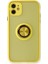 iPhone 11 Kılıf Montreal Yüzüklü Silikon Kapak - Sarı - LORCE5097-4328 1