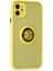 iPhone 11 Kılıf Montreal Yüzüklü Silikon Kapak - Sarı - LORCE5097-4328 2