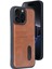 iPhone 15 Pro Max Kılıf Sara Kartvizitli Deri Kılıf - Taba - LORCE8174-2656 1