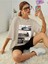 Büyük Beden 1976 Brooklyn Bridge Baskılı Bej Oversize T-Shirt 1