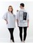Imza ve Çiçek Baskılı Oversize Pamuklu Unisex T-Shirt 1