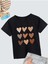 Çok Kalp Baskılı Baskılı Pamuklu Oversize Çocuk T-Shirt 1