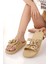 Kadın Terlik Bej Kaydırmaz Su Geçirmez Şık Ev Dışarı Plaj Yazlık Günlük Terlik 2