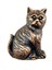 Antika Tarz Dekoratif Pirinç Kedi Kapı Tokmağı, Taktak - 110X80MM, Antik 1