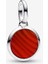 Yazı Işlenebilir Kırmızı Murano Mini Madalyon Charm 925 Ayar Gümüş 1