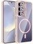 Samsung Galaxy S24 Fe Kılıf Kamera Korumalı Magsafe Şeffaf Renkli Kenar Standlı + Lens Koruyucu 1
