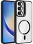 Samsung Galaxy A06 Kılıf Kamera Korumalı Magsafe Şeffaf Renkli Kenar Standlı + Lens Koruyucu 1