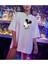 Mickey Baskılı Beyaz Oversize Unisex T-Shirt 4